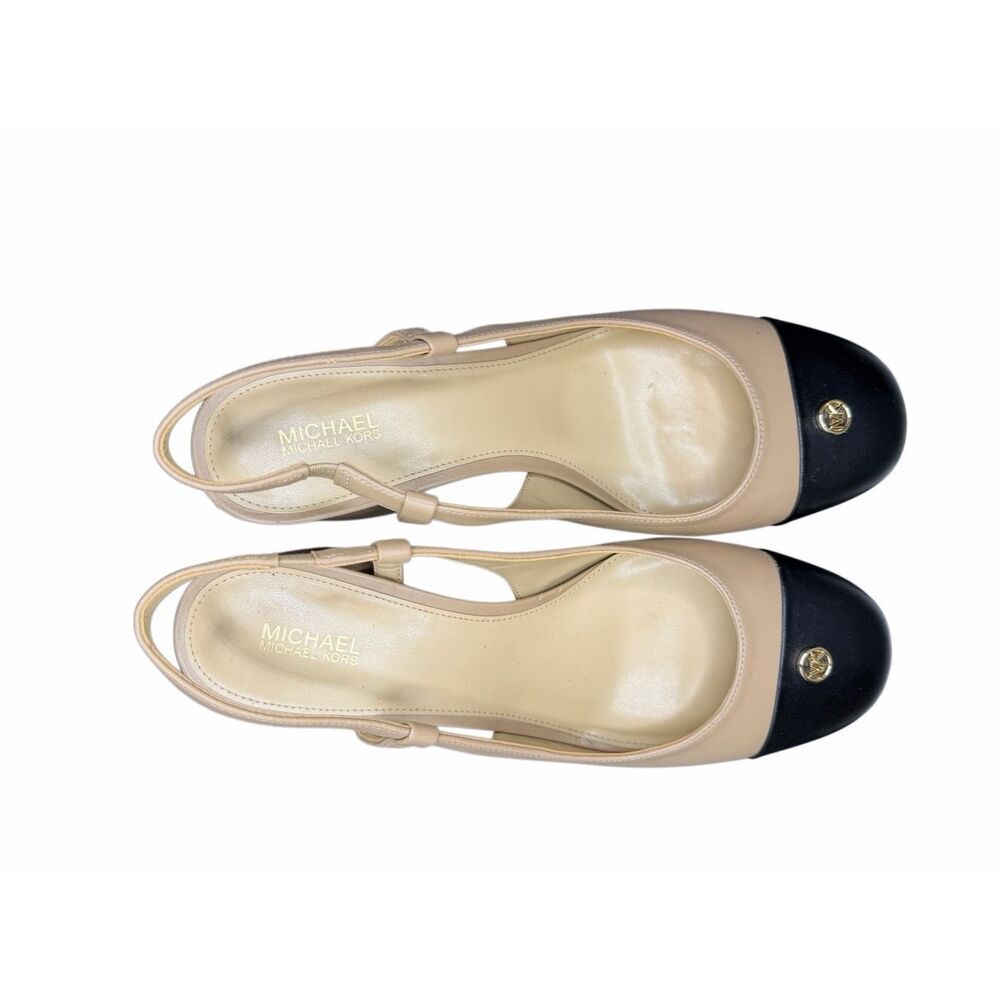 Michael Kors Tan with Black Toe Sling Back- size 9 - Picture 4 of 8